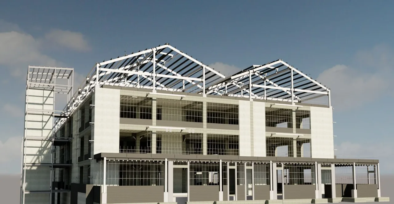 Hospital Antonio Lorena, Cusco. Modelo BIM de estructuras metálicas y concreto.